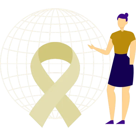 Woman presenting world aids day  Illustration