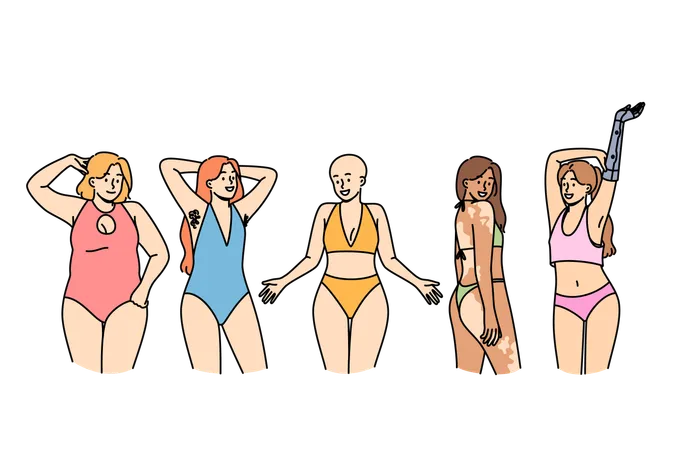 Woman promotion philosophy of body positivity  Illustration