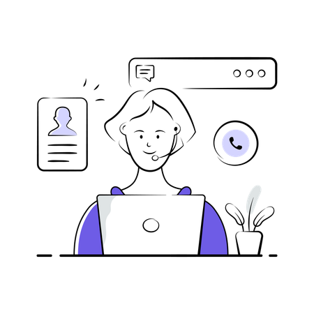 Woman provides Telehealth instructions  Illustration