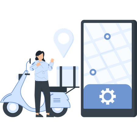 Woman providing delivery service  Illustration