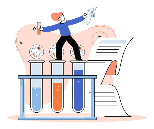 Woman providing laboratory diagnostic service  Illustration