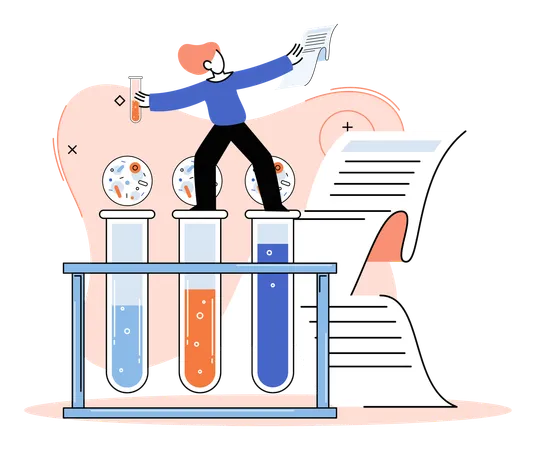 Woman providing laboratory diagnostic service  Illustration