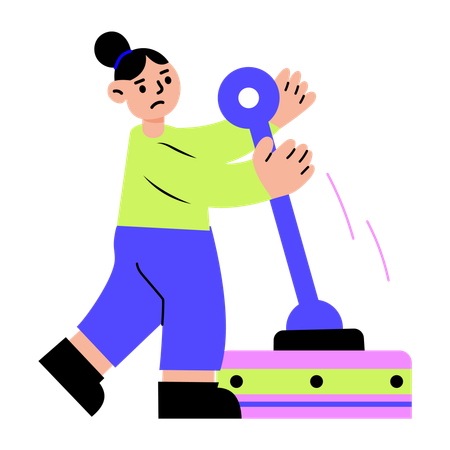 Woman pulling lever  Illustration