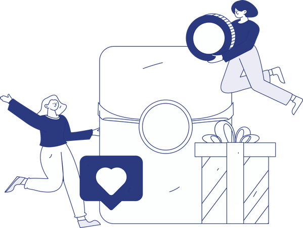 Woman purchases online clothes  Illustration