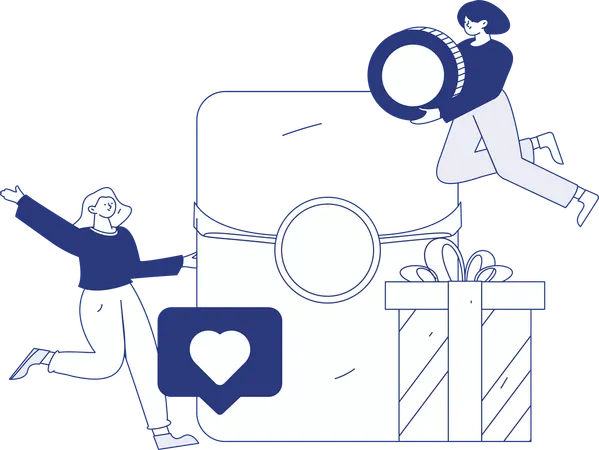 Woman purchases online clothes  Illustration