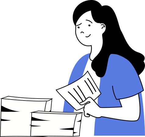 Woman putting report on desk  Illustration