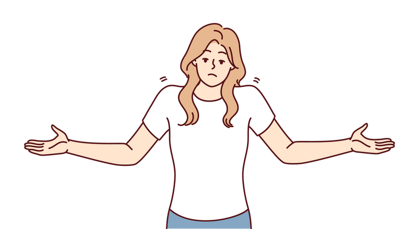 Woman raising hands  Illustration