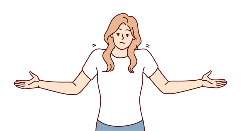 Woman raising hands  Illustration