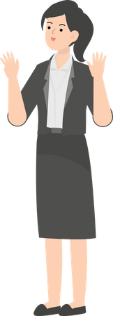 Woman Raising Hands  Illustration