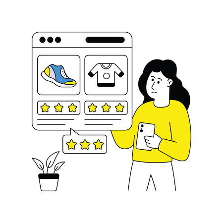 Woman Rating online Service  Illustration