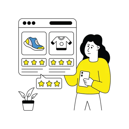 Woman Rating online Service  Illustration