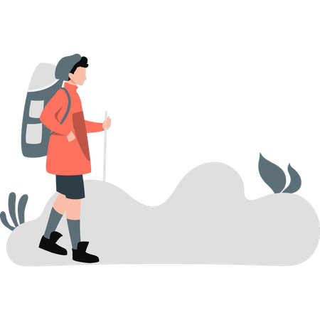 Woman reached at top of mountain  Illustration