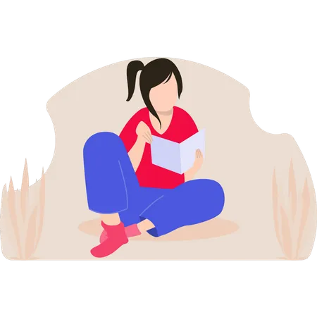 Woman read book  Illustration