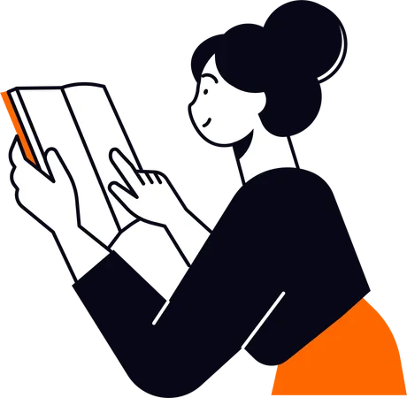 Woman Reading Book  일러스트레이션