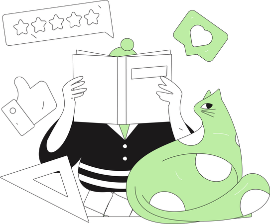 Woman reading book  Illustration
