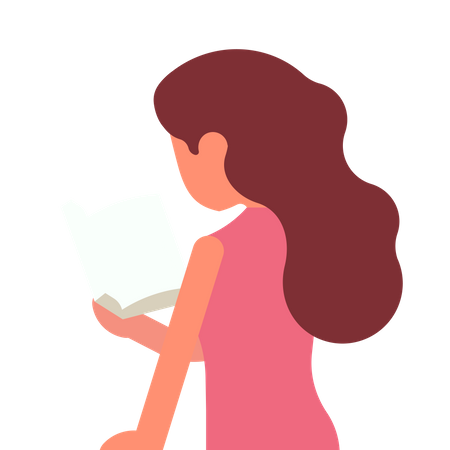 Woman reading book Illustration