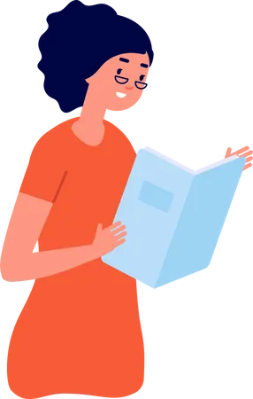Woman reading book Illustration