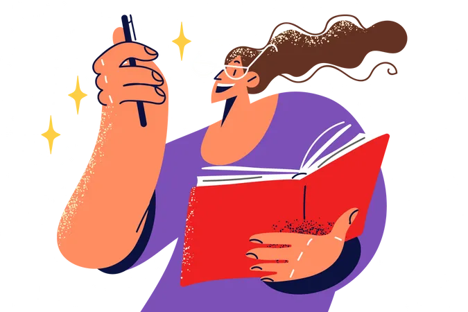 Woman reading book  Illustration