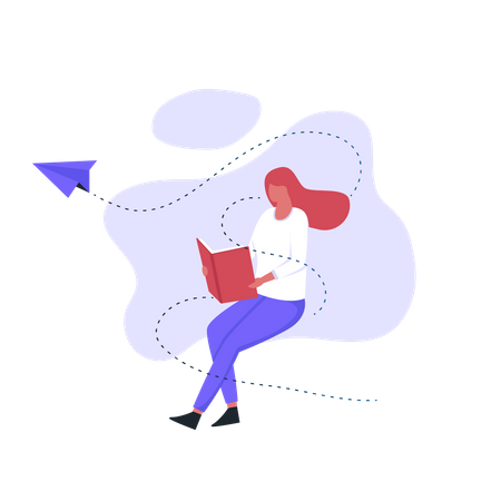 Woman reading book  Illustration