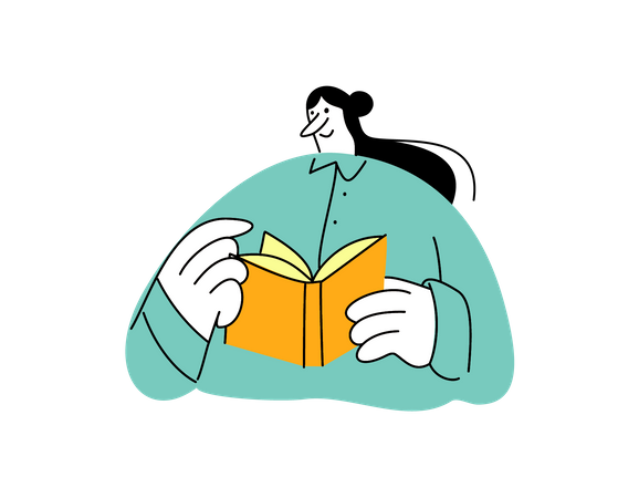 Woman reading book  Illustration