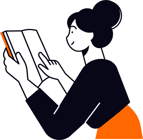 Woman Reading Book  Illustration