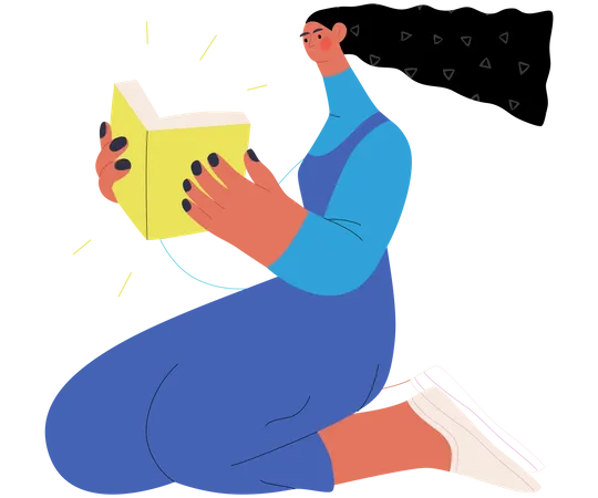 Woman reading book  Illustration