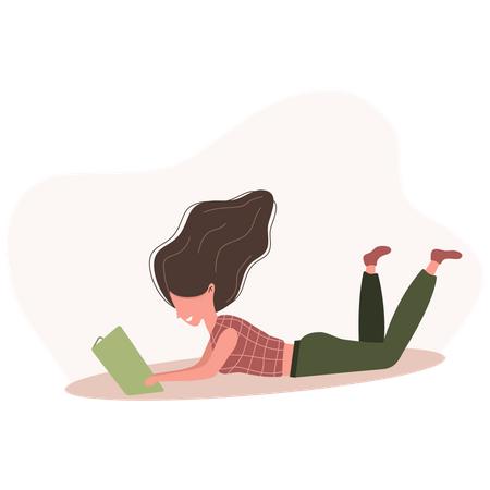 Woman reading book  Illustration