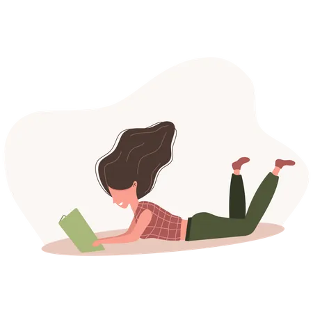 Woman reading book  Illustration