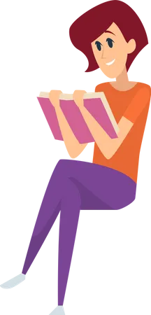 Woman reading book  Illustration