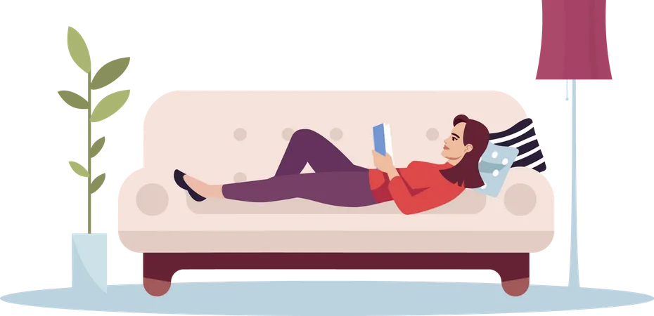 Woman reading book  Illustration