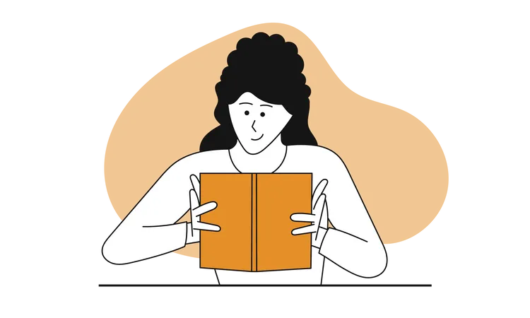 Woman reading book  Illustration