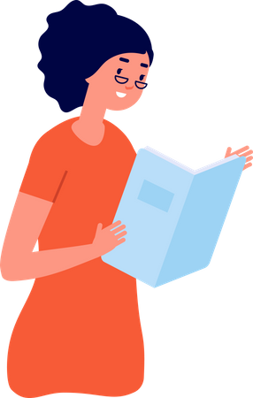 Woman reading book  Illustration