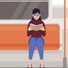 illustration reading in train