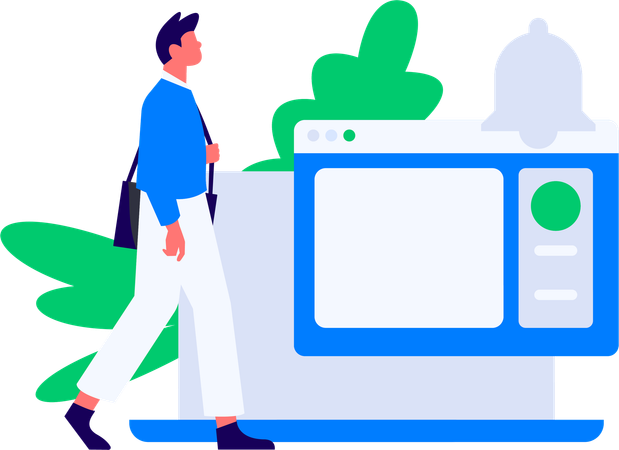 Woman reads shopping mails  Illustration