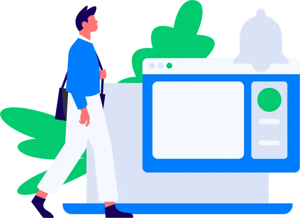 Woman reads shopping mails  Illustration