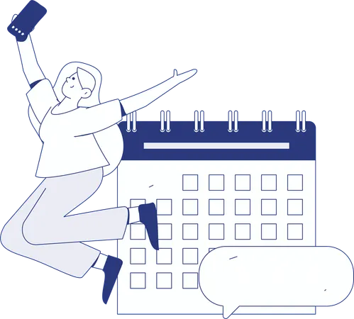 Woman received Reminder Message  Illustration