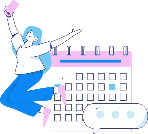 Woman received Reminder Message  Illustration