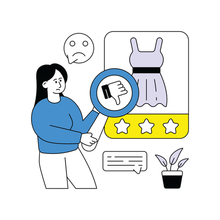 Woman receives Bad Product Review  Illustration