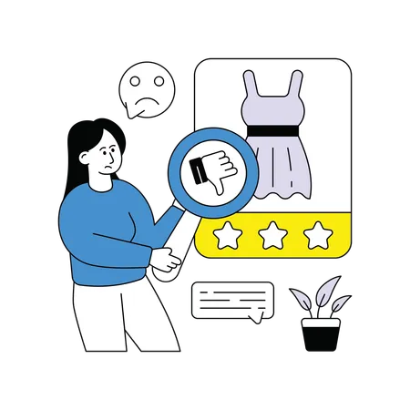 Woman receives Bad Product Review  Illustration