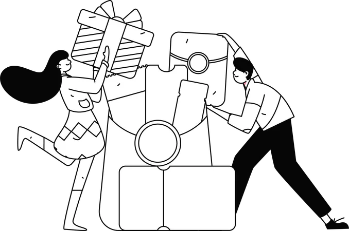Woman receives digital coupon in online shopping  Illustration