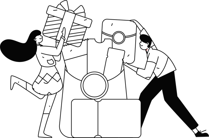 Woman receives digital coupon in online shopping  Illustration