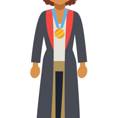 Woman receives graduation award in ceremony  Illustration