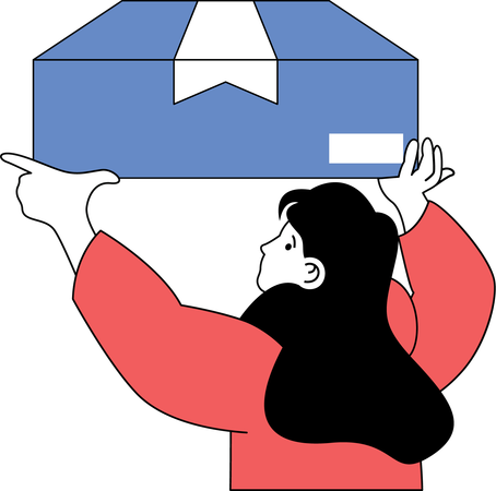 Woman receives her parcel on time  Illustration