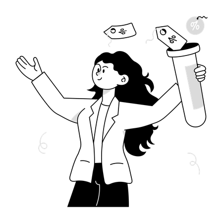 Woman receives Medical Discount  Illustration