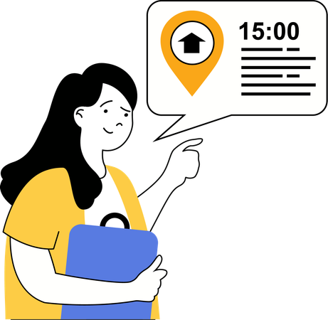 Woman receives product on time  Illustration