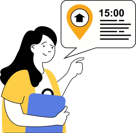 Woman receives product on time  Illustration