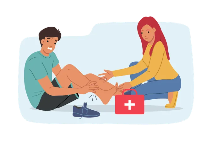 Woman refuses first aid to man with leg injury after accident  Illustration