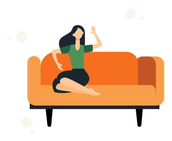 Woman Relax on Sofa  Illustration