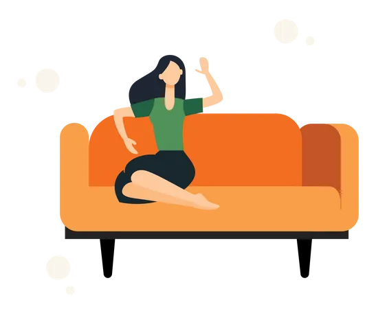 Woman Relax on Sofa  Illustration