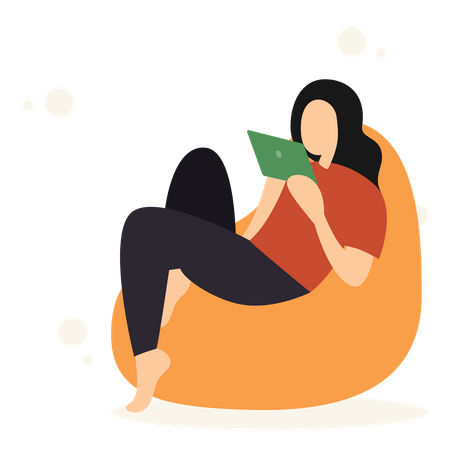 Woman Relax on Sofa  Illustration